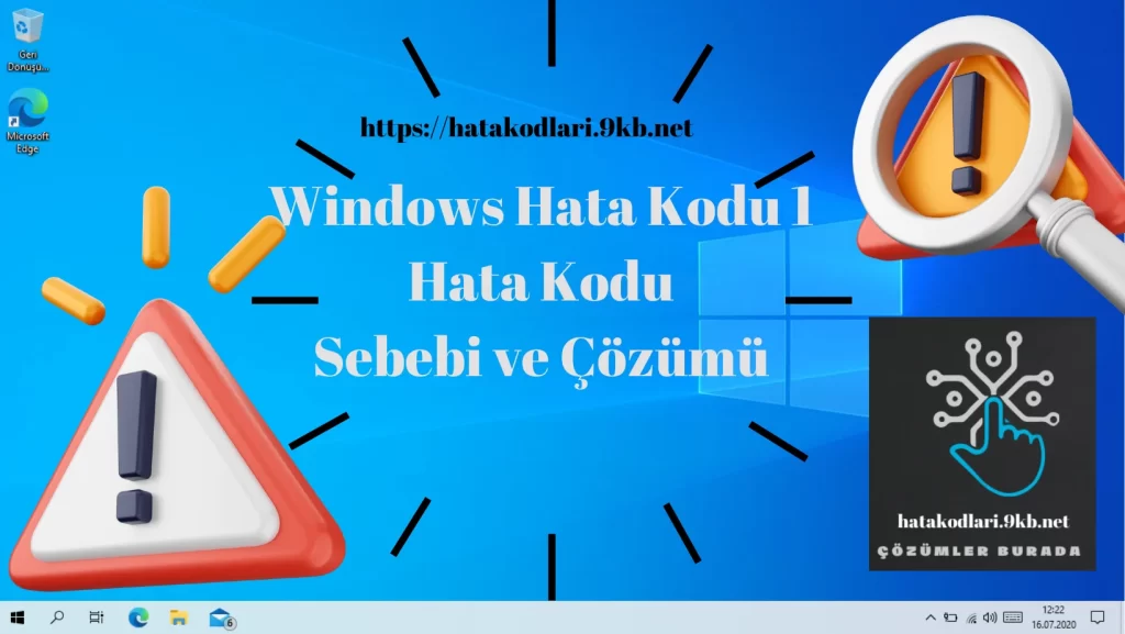 Windows Hata Kodu 1 Çözümü